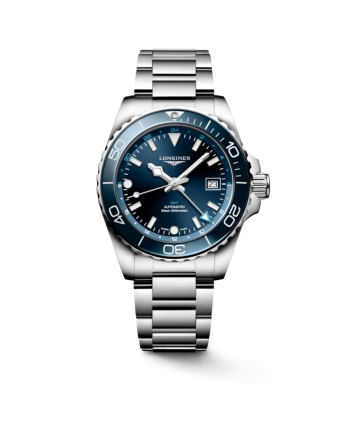 Montre Longines HydroConquest GMT avec cadran bleu et bracelet en acier