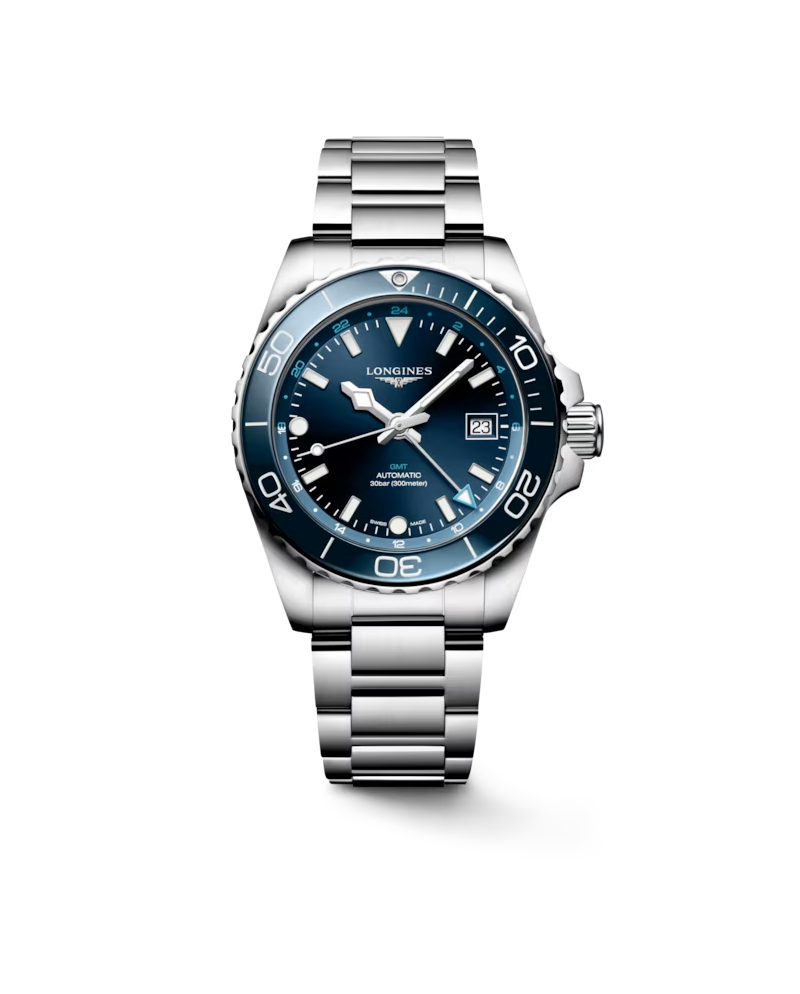 Orologio Longines HydroConquest GMT con Quadrante Blu e Cinturino in Acciaio