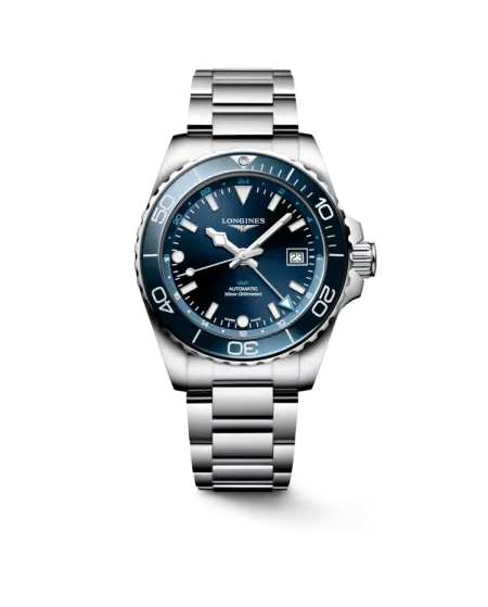 Orologio Longines HydroConquest GMT con Quadrante Blu e Cinturino in Acciaio