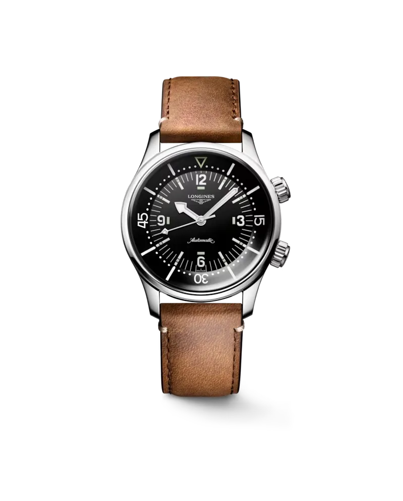 Orologio The Longines Legend Diver Watch con Cinturino in Pelle 39 mm