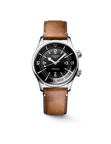 The Longines Legend Diver Watch with 39 mm leather strap