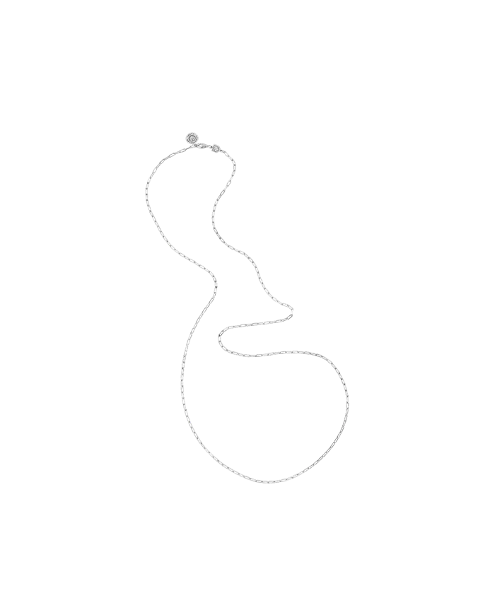 Chantecler Et Volià Long Necklace in Silver with Rectangular Links
