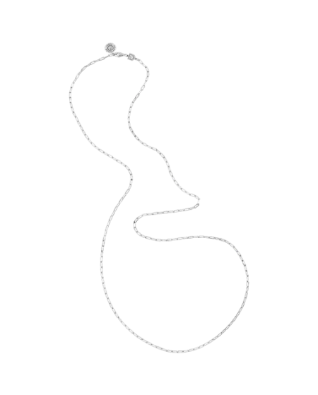 Chantecler Et Volià Long Necklace in Silver with Rectangular Links