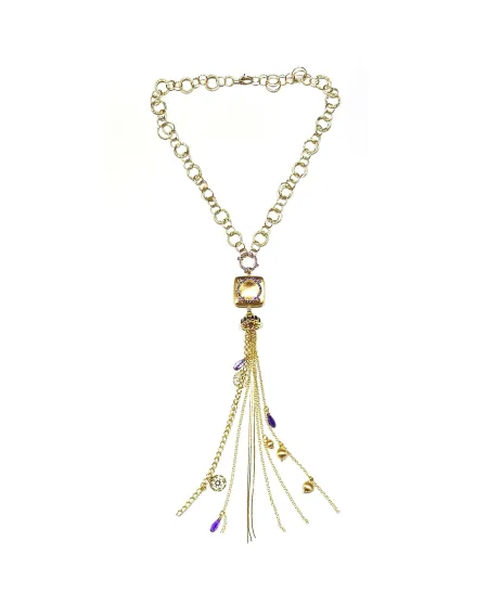 Collana Casella Gioielli in Oro Giallo con Ametiste