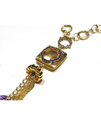 Collier Casella Gioielli en or jaune avec améthystes