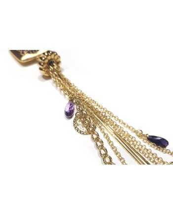 Collier Casella Gioielli en or jaune avec améthystes