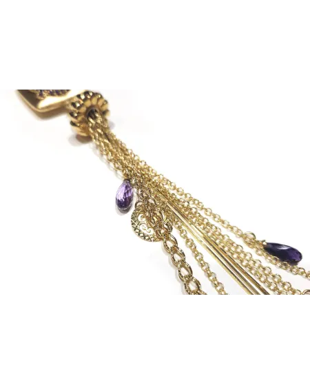 Collana Casella Gioielli in Oro Giallo con Ametiste