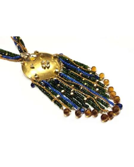 Casella Gioielli Necklace in Yellow Gold with Diamonds and Precious Stones