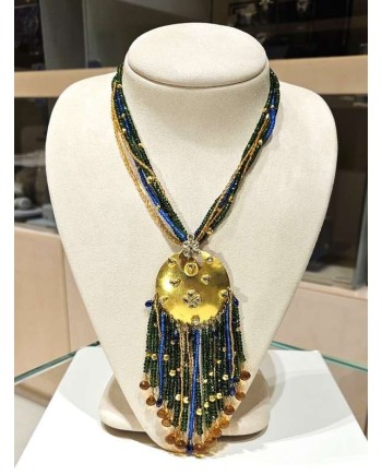 Collana Casella Gioielli in Oro Giallo con Diamanti e Pietre Preziose