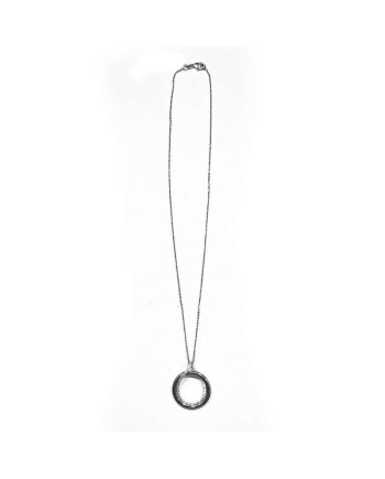 Girocollo Casella Gioielli in Oro Bianco e Pendente con Zirconi