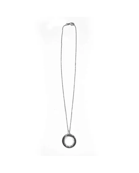 Girocollo Casella Gioielli in Oro Bianco e Pendente con Zirconi