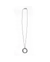 Girocollo Casella Gioielli in Oro Bianco e Pendente con Zirconi