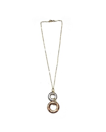 Collier ras du cou Casella Gioielli en or jaune avec pendentif en or bicolore