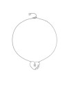 Le Bebé Mother's Heart Necklace with Baby Girl Silhouette in Silver