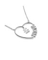 Le Bebé Mother's Heart Necklace with Baby Girl Silhouette in Silver