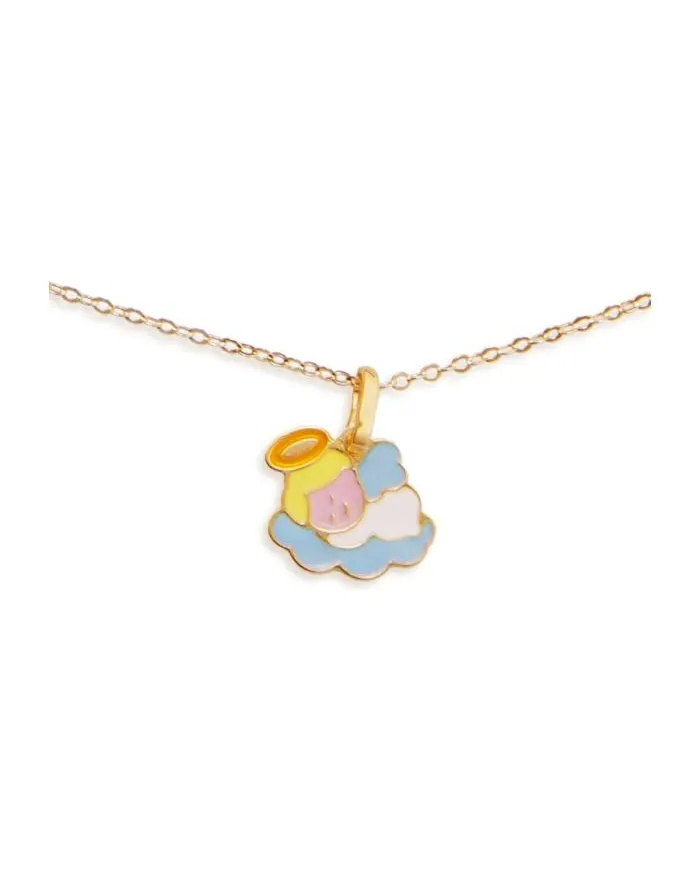 Le Bebè Primegioie Protect me Necklace in Yellow Gold with Little Angel