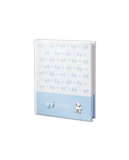 Le Bebé Light Blue Photo Album with Baby and Bow