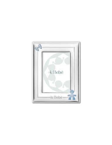 Le Bebé Frame in PVD Silver with Baby Shape and Bow 10x15 cm