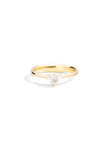 Recarlo Anniversary Solitaire Ring in Heart-Cut Yellow Gold 0.37 ct