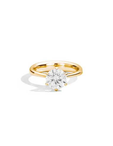Recarlo Anniversary Six Claw Solitaire Ring in Yellow Gold 0.527 ct