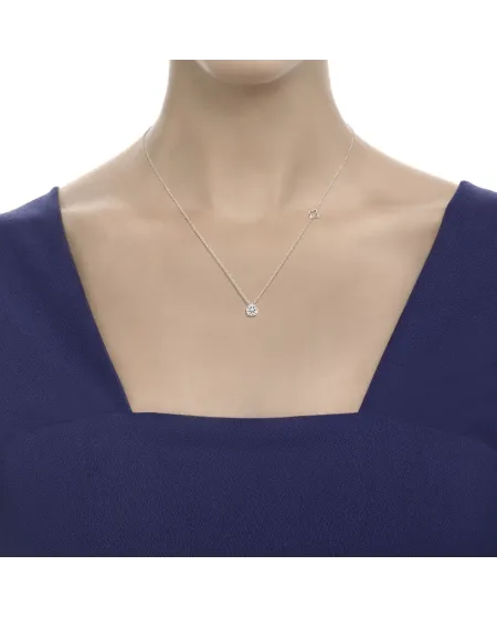 Girocollo Punto Luce Recarlo Anniversary in Oro Bianco 0,43 ct