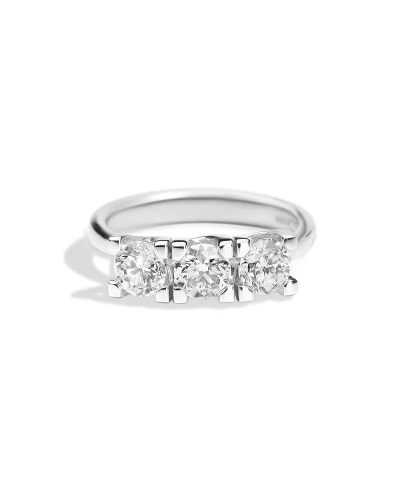 Bague trilogie Recarlo Maria Teresa Valentin en or blanc et diamants