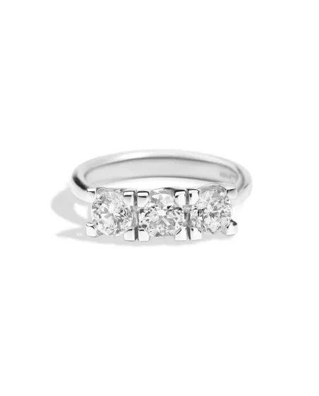 Bague trilogie Recarlo Maria Teresa Valentin en or blanc et diamants