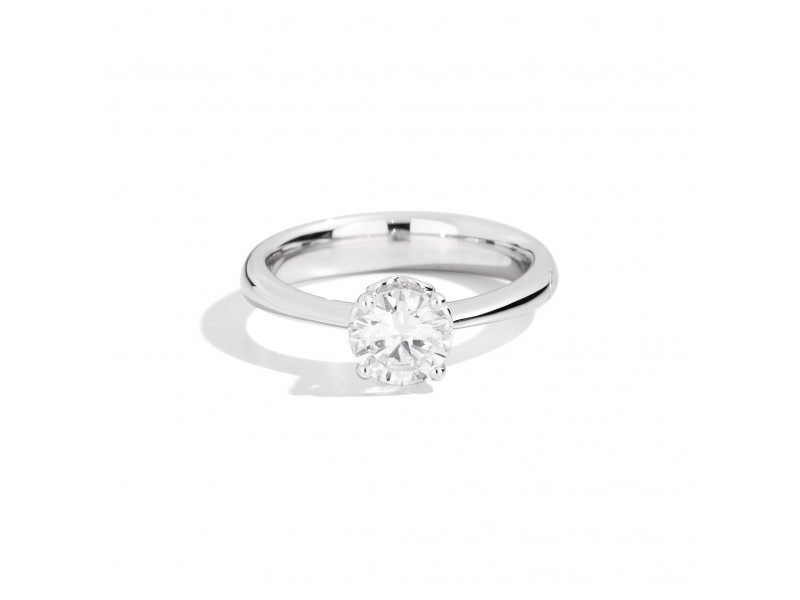 Recarlo Anniversary Solitaire Ring in White Gold with 0.32 ct Diamond