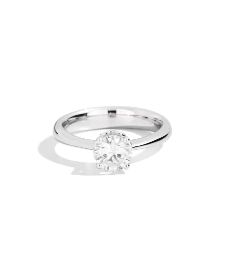 Recarlo Anniversary Solitaire Ring in White Gold with 0.43 ct Diamond