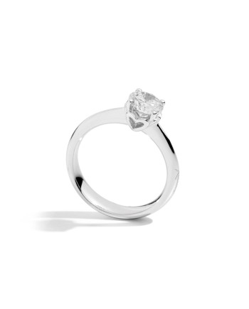 Recarlo Anniversary Solitaire Ring in White Gold with 0.43 ct Diamond