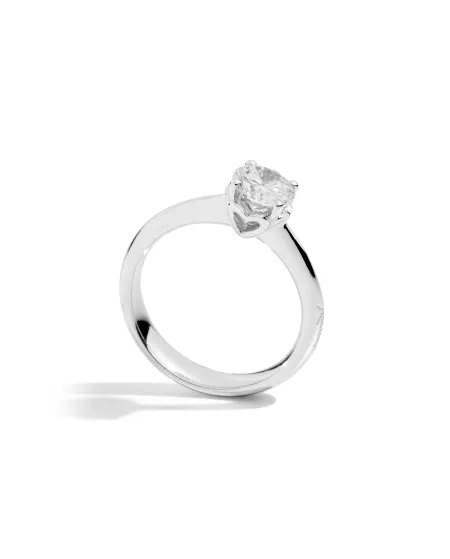 Recarlo Anniversary Solitaire Ring in White Gold with 0.43 ct Diamond