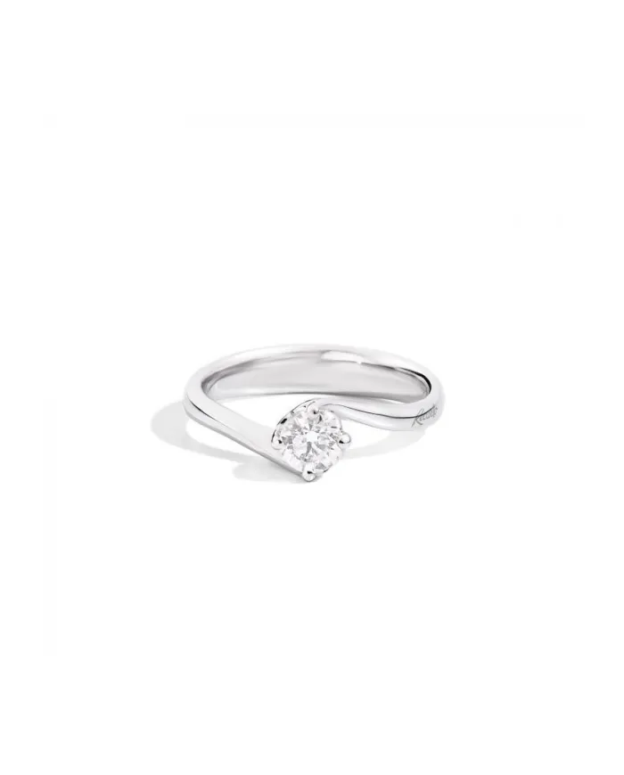 Valentin Recarlo Anniversary Solitaire Ring in White Gold with 0.51 ct Diamond