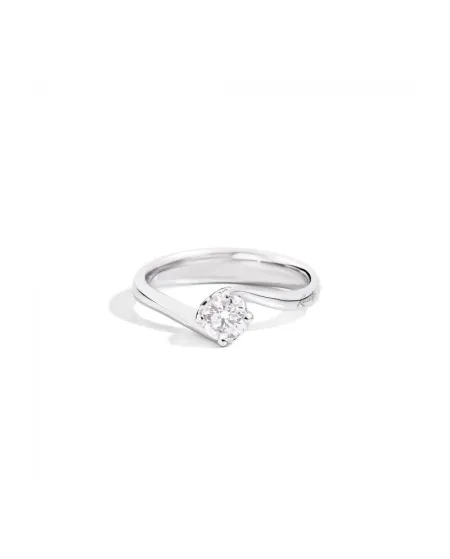 Bague solitaire anniversaire Valentin Recarlo en or blanc avec diamant 0,51 ct