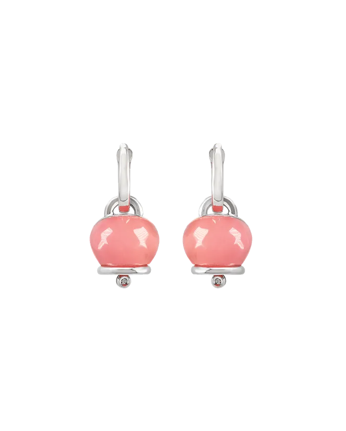 Chantecler Et Voilà Campanelle Medium Earrings in Silver with Diamonds