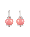 Orecchini Medi Chantecler Et Voilà Campanelle in Argento e Resina Rosa con Diamanti
