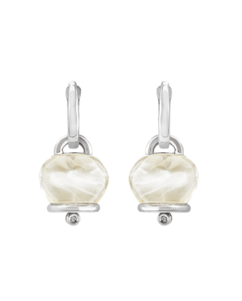 Chantecler Et Voilà Campanelle Medium Earrings in Silver with Diamonds