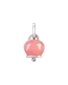 Ciondolo Medio Chantecler Et Voilà Campanelle in Argento e Resina Rosa con Diamante