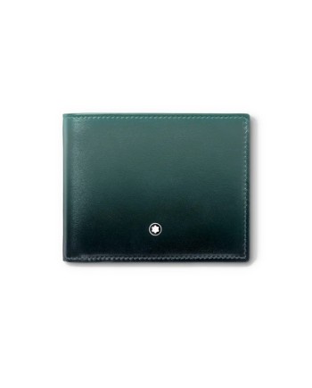 Portafoglio Montblanc Meisterstück a 6 Scomparti in Pelle British Green Sfumata