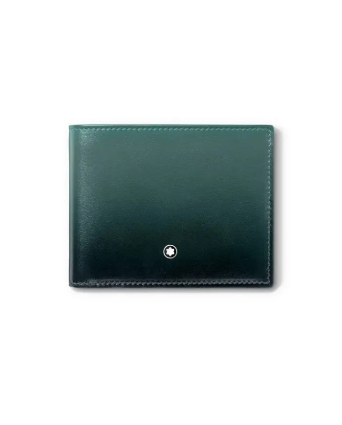Portafoglio Montblanc Meisterstück a 6 Scomparti in Pelle British Green Sfumata