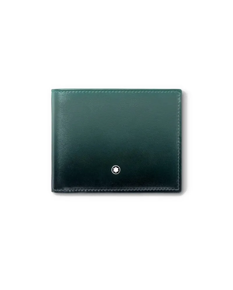 Portefeuille Montblanc Meisterstück à 6 compartiments en cuir vert britannique dégradé