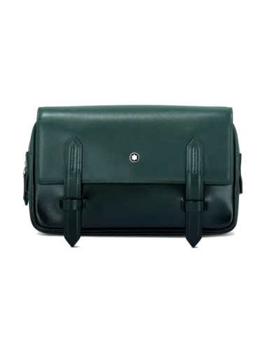 Petit sac messager Montblanc Meisterstück en cuir vert britannique