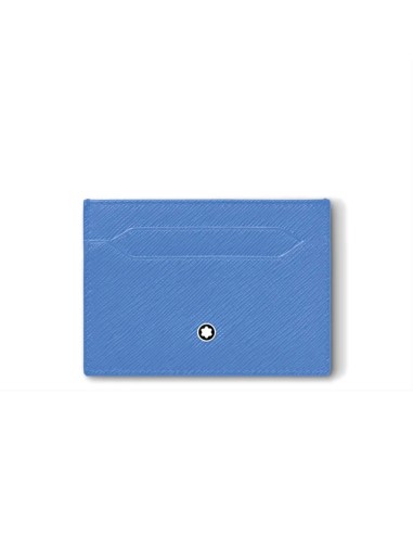 Porte-cartes Montblanc Sartorial en cuir bleu poudré avec 5 compartiments