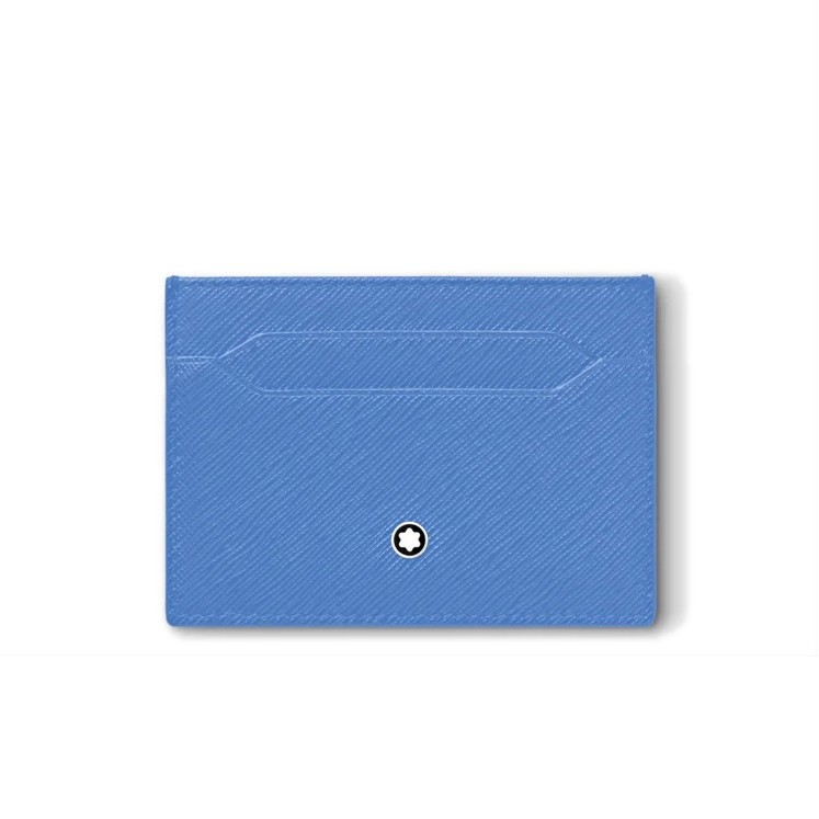 Porte-cartes Montblanc Sartorial en cuir bleu poudré avec 5 compartiments