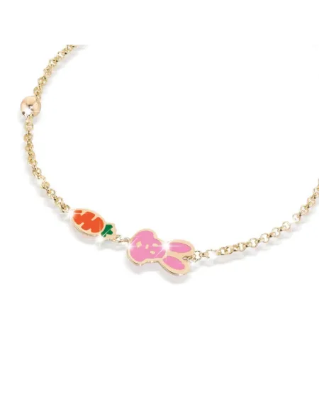 Bracelet en or Le bebé primegioie fortuna avec lapin carotte et émail