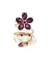 Malafimmina Ring in Yellow Gold with Sapphire and Topaz Flower