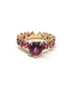 Anello Malafimmina in Oro Giallo con Topazi e Diamante