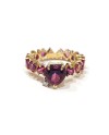 Malafimmina Ring in Yellow Gold with Topaz and Diamond
