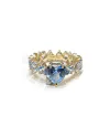 Bague Malafimmina en or jaune avec topaze bleue et diamant
