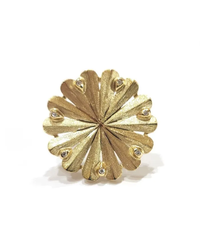 Malafimmina Marea Ring in Yellow Gold with Diamonds
