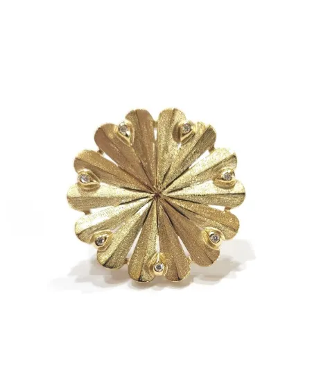 Anello Malafimmina Marea in Oro Giallo con Diamanti